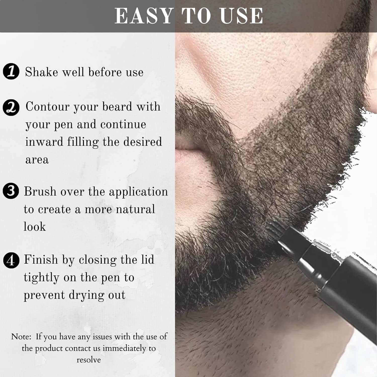Beard Filler Pen (2 Pack) – Waterproof Beard Pen for Filling Gaps & Covering Patches