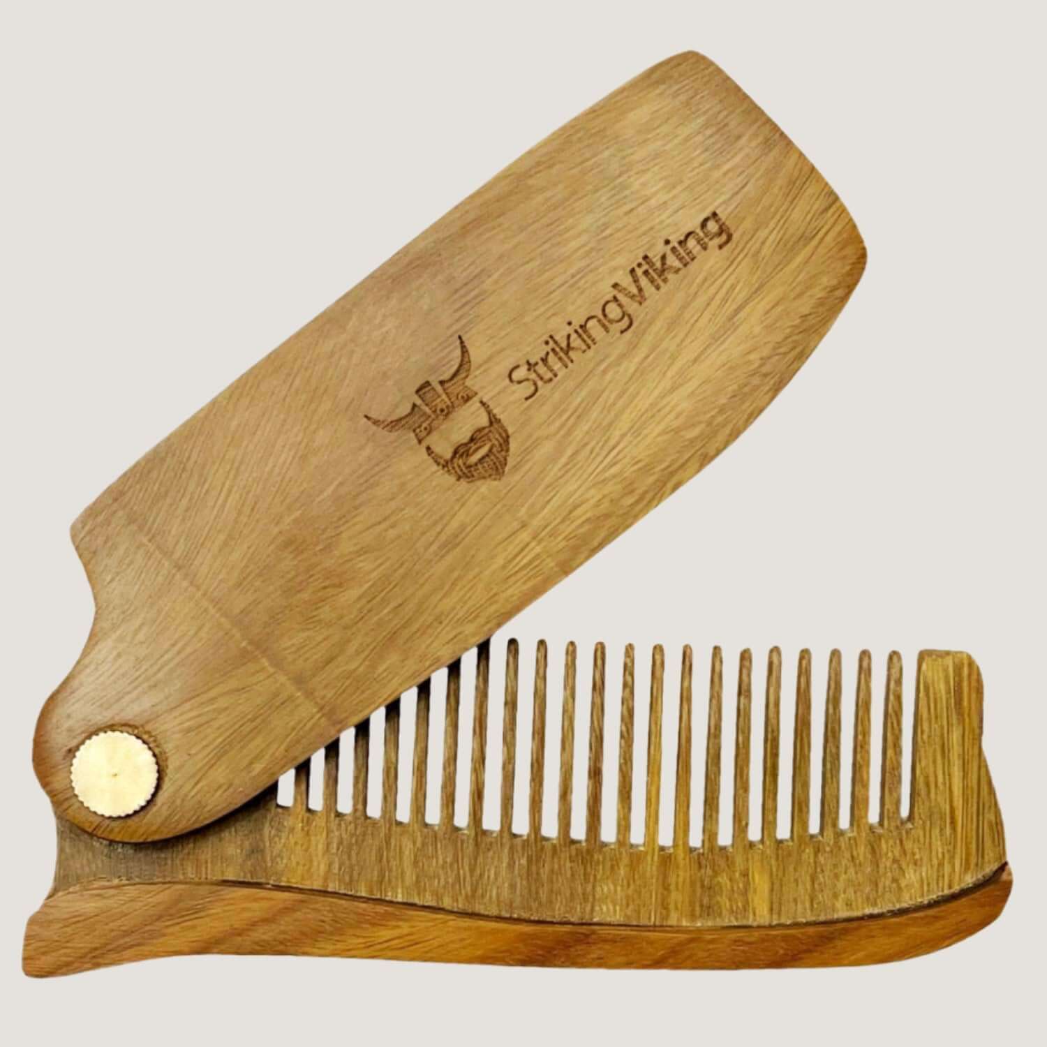 folding woodem comb for men
