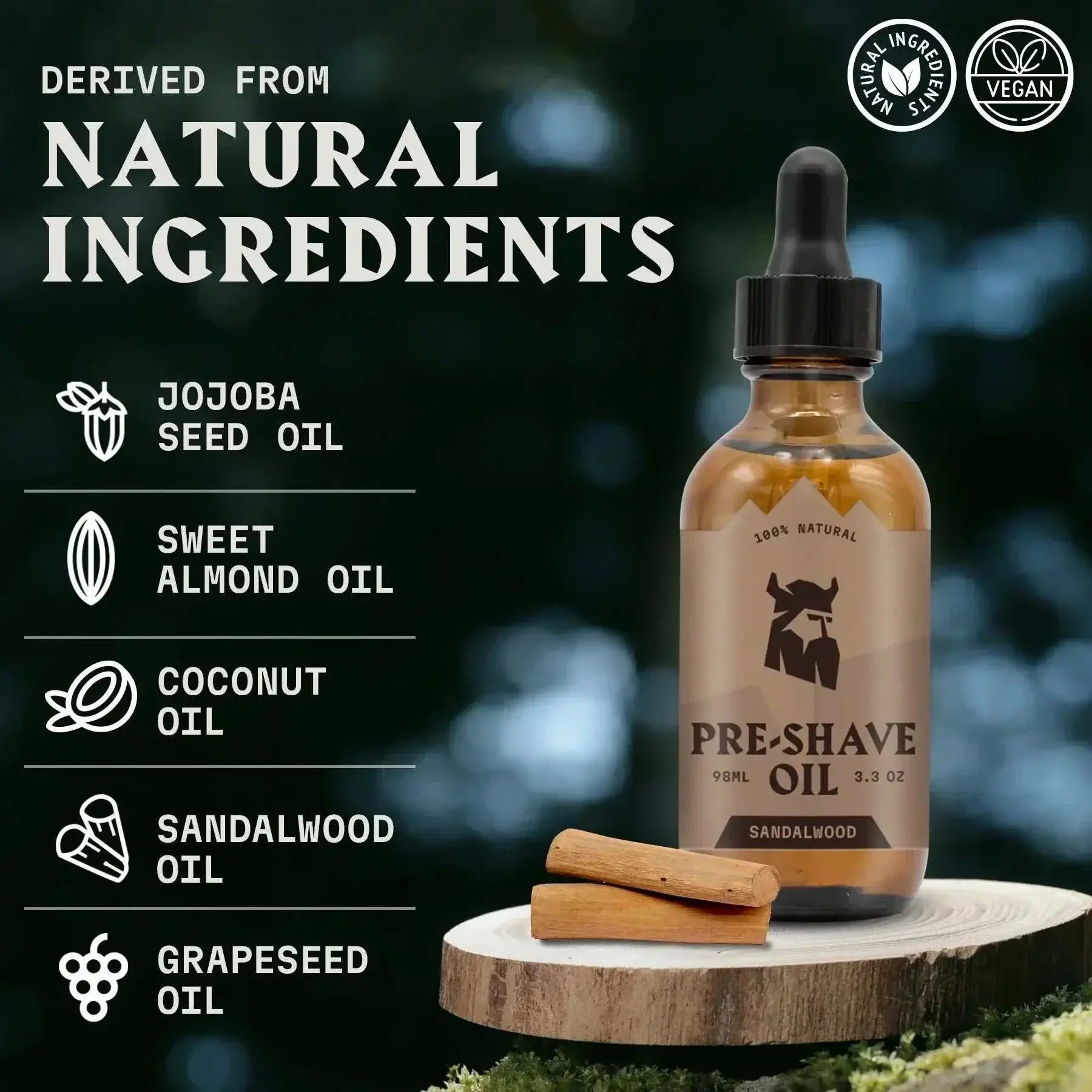 Pre Shave Oil for Men - Sandalwood