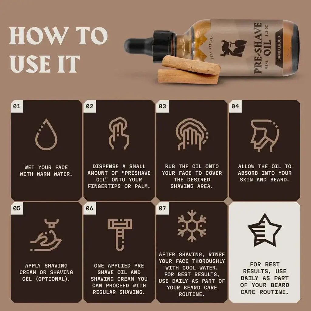 Pre Shave Oil for Men - Sandalwood