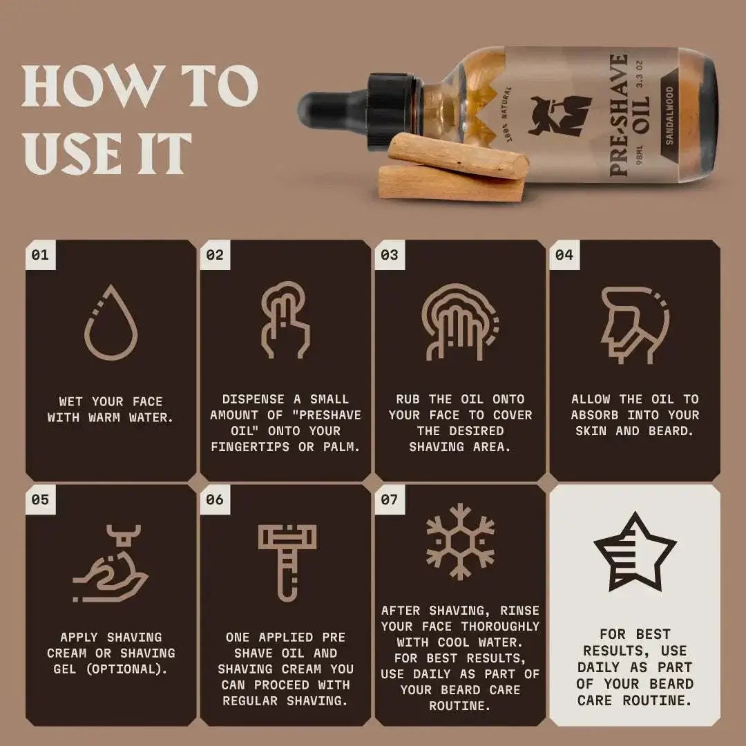 Pre Shave Oil for Men - Sandalwood