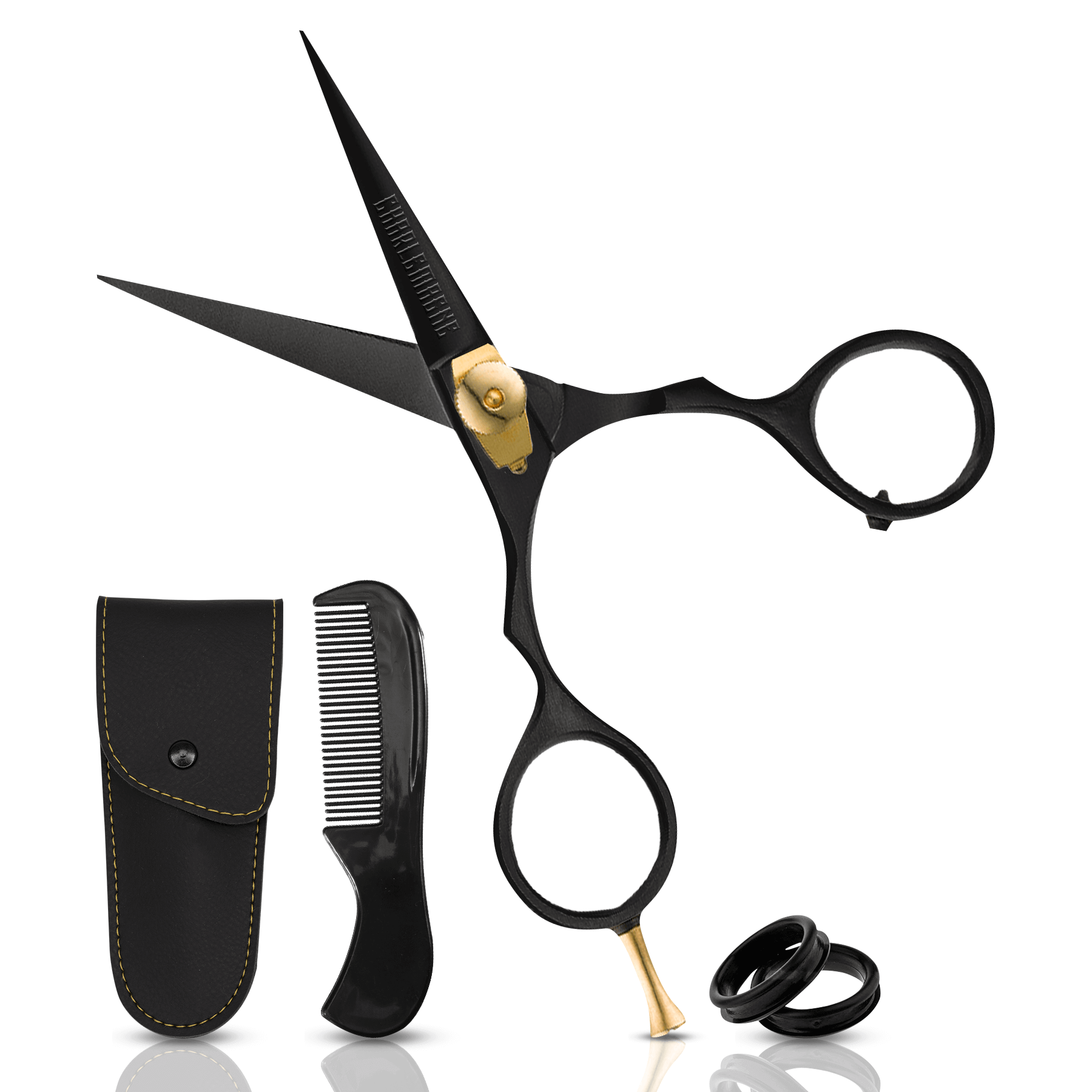 German Steel Beard & Mustache Scissors with Finger Rest (5")